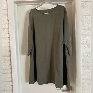 Jamie + the Jones Olive Raw Silk T Dress XL